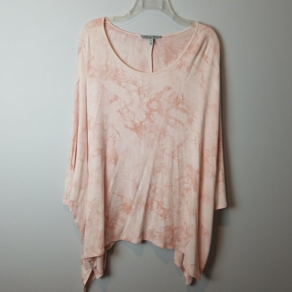 Olivia Sky pink Tie Dye Sharkbite Top Medium
